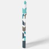 ティール(緑がかった色)ブルーグリーンブラウングレーミッドセンチュリーアートパターン Case-Mate iPhoneケース (裏面 / 右)