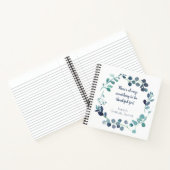 ティール(緑がかった色)ブルーグリーンボタニックリース感謝ジャーナル ノートブック (内部)