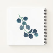 ティール(緑がかった色)ブルーグリーンボタニックリース感謝ジャーナル ノートブック (裏面)