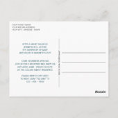 ティール(緑がかった色)ブルーグリーンミニマリスト卒業発表 ポストカード (裏面)