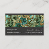ティール(緑がかった色)ブルーグリーンメタリックのマーリーアートパターン 名刺 (裏面)