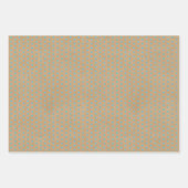 ティール(緑がかった色)ブルーグリーンラインズフェイクブ素朴ラントクラフト ラッピングペーパーシート (正面3)