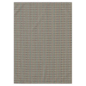 ティール(緑がかった色)ブルーグリーンレッドテラコッタトライバルアートパターン テーブルクロス (正面)