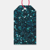 ティール（緑がかった色）ブルーグリーン抽象芸術グラム ギフトタグ (裏面)