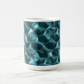 ティール(緑がかった色)ブルーグリーン抽象芸術グラム コーヒーマグカップ (中央)