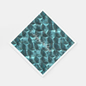 ティール（緑がかった色）ブルーグリーン抽象芸術グラム スタンダードランチョンナプキン (角)