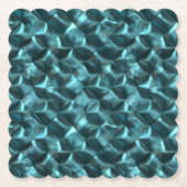 ティール（緑がかった色）ブルーグリーン抽象芸術グラム ペーパーコースター (正面)