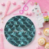 ティール（緑がかった色）ブルーグリーン抽象芸術グラム ペーパープレート (パーティー)