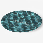 ティール（緑がかった色）ブルーグリーン抽象芸術グラム ペーパープレート (アングル)
