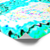 ティール（緑がかった色）ブルーグリーン抽象芸術パターカラフルン ポスター (角)