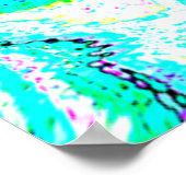 ティール（緑がかった色）ブルーグリーン抽象芸術パターカラフルン ポスター (角)