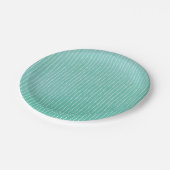 ティール（緑がかった色）ブルーグリーン水彩白ストライプ色 ペーパープレート (アングル)