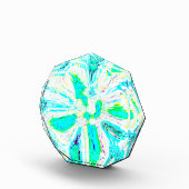 ティール(緑がかった色)ブルーグリーン波バブル抽象芸術カラフル クール フォトブロック (右)