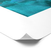 ティール(緑がかった色)ブルーグレーブラック抽象芸術 ポスター (角)