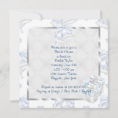 ティール(緑がかった色)ブルーコルセットブライダルシャワー招待状 招待状 (裏面)