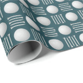 ティール（緑がかった色）ブルーゴルフボールとティーギフト ラッピングペーパー (ロールコーナー)