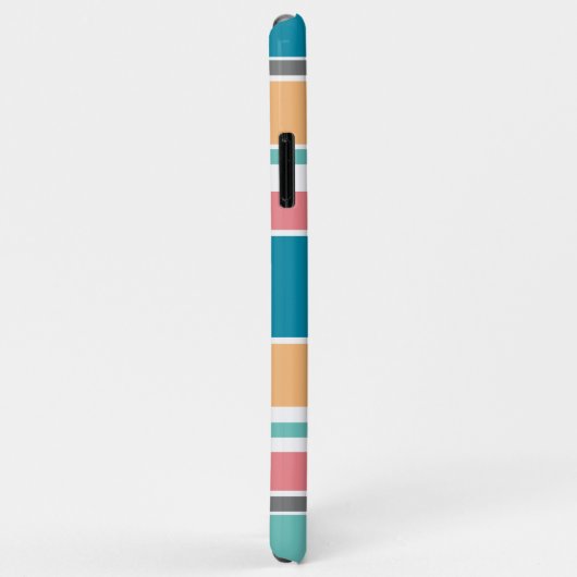 ティール(緑がかった色)ブルーサニーイエローピーチピンクレッドストライプズ Case-Mate iPhoneケース (裏面/右)