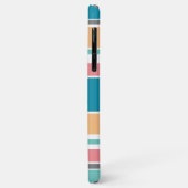 ティール(緑がかった色)ブルーサニーイエローピーチピンクレッドストライプズ Case-Mate iPhoneケース (裏面/左)