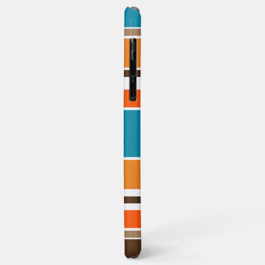 ティール(緑がかった色)ブルーサマーオレンジオークレイエローホワイトストライプズ Case-Mate iPhoneケース (裏面/左)