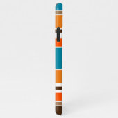 ティール（緑がかった色）ブルーサマーオレンジオークレイエローホワイトストライプズ iPhoneケース (右側)