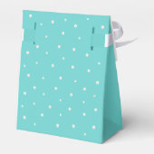 ティール(緑がかった色)ブルーシックブライダルシャワーお気に入りボックス フェイバーボックス (裏面サイド)