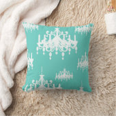 ティール(緑がかった色)ブルーシャンデリア装飾装飾用クッション クッション (ブランケット)