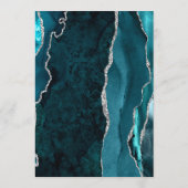 ティール（緑がかった色）ブルーシルバーアゲットダーク結婚ズ メニュー (裏面)