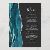 ティール(緑がかった色)ブルーシルバーアゲットダーク結婚ズ メニュー (正面)