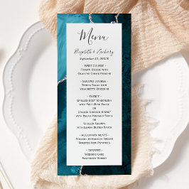 ティール(緑がかった色)ブルーシルバーアゲ結婚ート メニュー