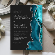 ティール（緑がかった色）ブルーシルバーアゲ結婚ート