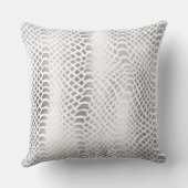 ティール（緑がかった色）ブルーシルバースネークプリント クッション (裏面)