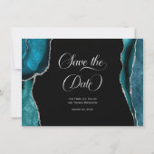 ティール(緑がかった色)ブルーシルバーフェイクグリッターアガテ日付を保存 (正面)