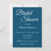 ティール(緑がかった色)ブルーシンプルスタイルブライダルシャワー 招待状 (正面)