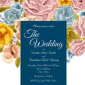 ティール(緑がかった色)ブルーシンプルスタイル結婚ズ 箔招待状