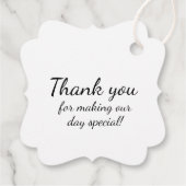 ティール（緑がかった色）ブルーシンプルハートリースモノグラム結婚ズ フェイバータグ (裏面)