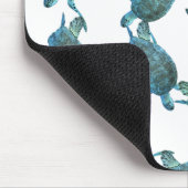 ティール(緑がかった色)ブルーシーウミガメ海エレガントビーチ マウスパッド (コーナー)