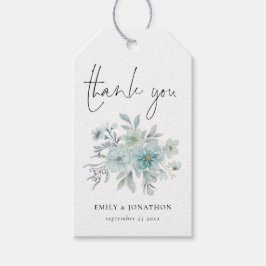 ティール（緑がかった色）ブルーシーミストフローラありがとう ギフトタグ