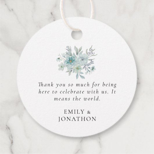 ティール(緑がかった色)ブルーシーミストフローラスクリプトラブと感謝してい フェイバータグ (裏面)