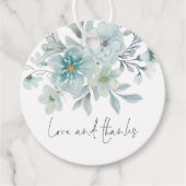 ティール（緑がかった色）ブルーシーミストフローラスクリプトラブと感謝してい フェイバータグ (正面)