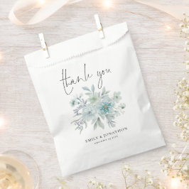 ティール（緑がかった色）ブルーシーミストフローラ婚約ありがとう フェイバーバッグ