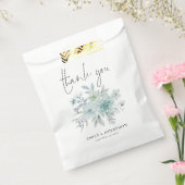 ティール(緑がかった色)ブルーシーミストフローラ婚約ありがとう フェイバーバッグ (封をした状態)