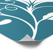 ティール（緑がかった色）ブルースクエアウェディングレセプションシーティングチャート ポスター (角)