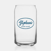 ティール(緑がかった色)ブルースタイル化された名結婚前の花嫁ガラス ガラス缶 (正面)