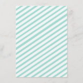 ティール（緑がかった色）ブルーストライプのの情報結婚挿入カード エンクロージャーカード (裏面)