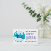 ティール(緑がかった色)ブルースノースキーサークルロゴビジネステンプレート 名刺 (スタンド正面)