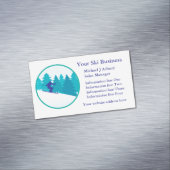 ティール（緑がかった色）ブルースノースキーロゴ マグネット名刺 (インサイチュ)