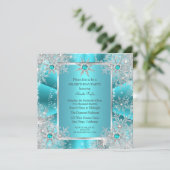 ティール(緑がかった色)ブルースノーフレークシルバーウィンターワンダーランド2 招待状 (スタンド正面)