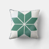 ティール(緑がかった色)ブルースノーフレークタイルボードゲー動揺してム クッション (裏面)