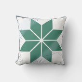 ティール(緑がかった色)ブルースノーフレークタイルボードゲー動揺してム クッション (正面)
