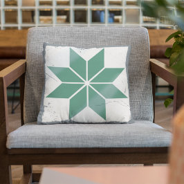 ティール（緑がかった色）ブルースノーフレークタイルボードゲー動揺してム クッション